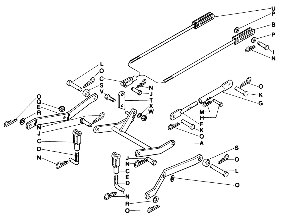 3 Point Hitch Diagram and Parts List for 62542C (G00000001-G99999999)(1988) Lawn Boy Lawn Tractor